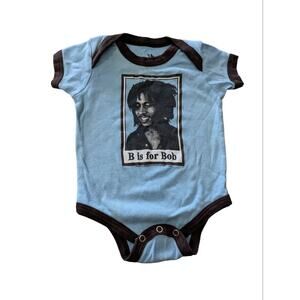 Bob Marley Baby Boy One Piece Tee Shirt Zion M 6 9 Months Ringer Blue Reggae